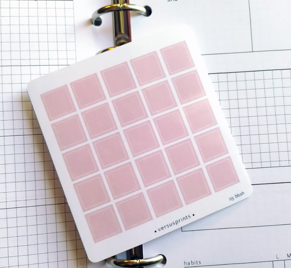 Clear Square Stickers, 8 Colors