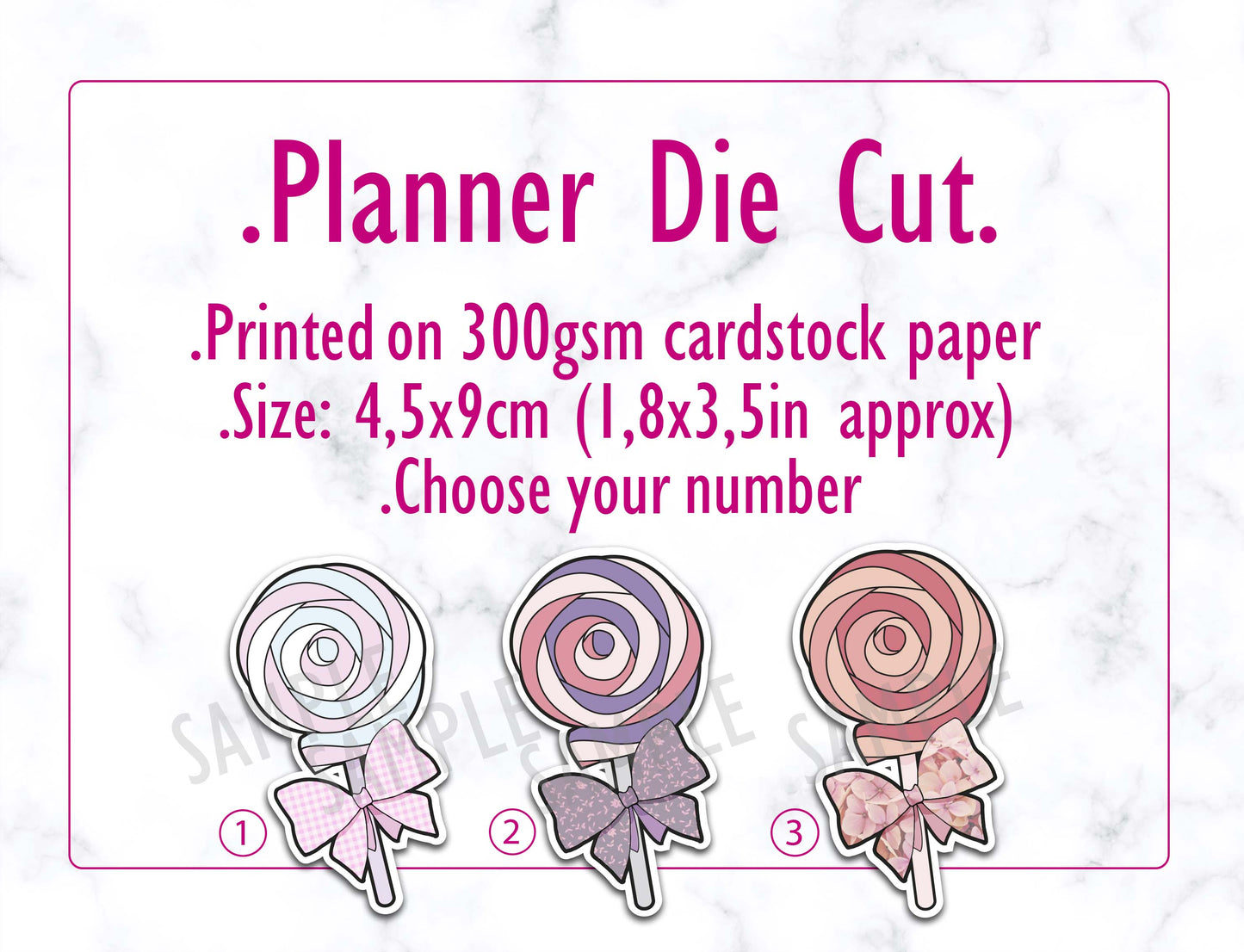 Lollipop Die Cut, Planner Boomark