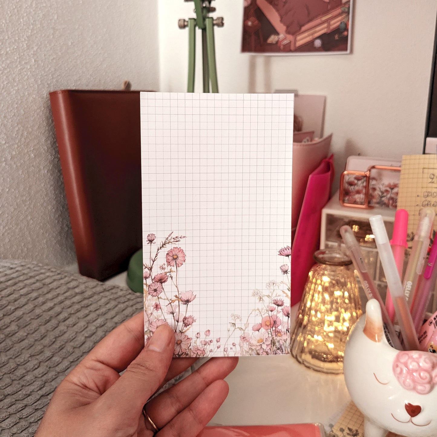Grid Widflowers Notepad, Medium Size