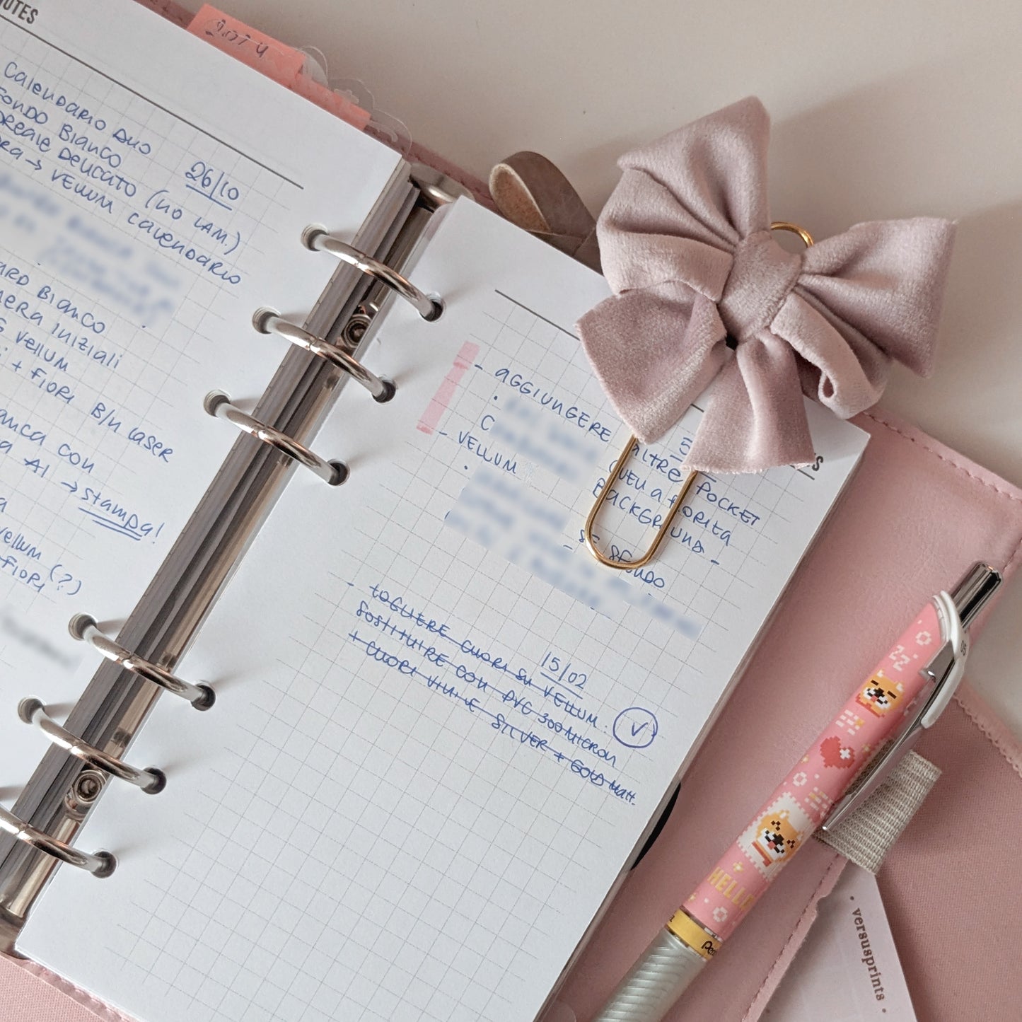 Paper Clip, Light Lilac Velvel Bow for Planners and Journals