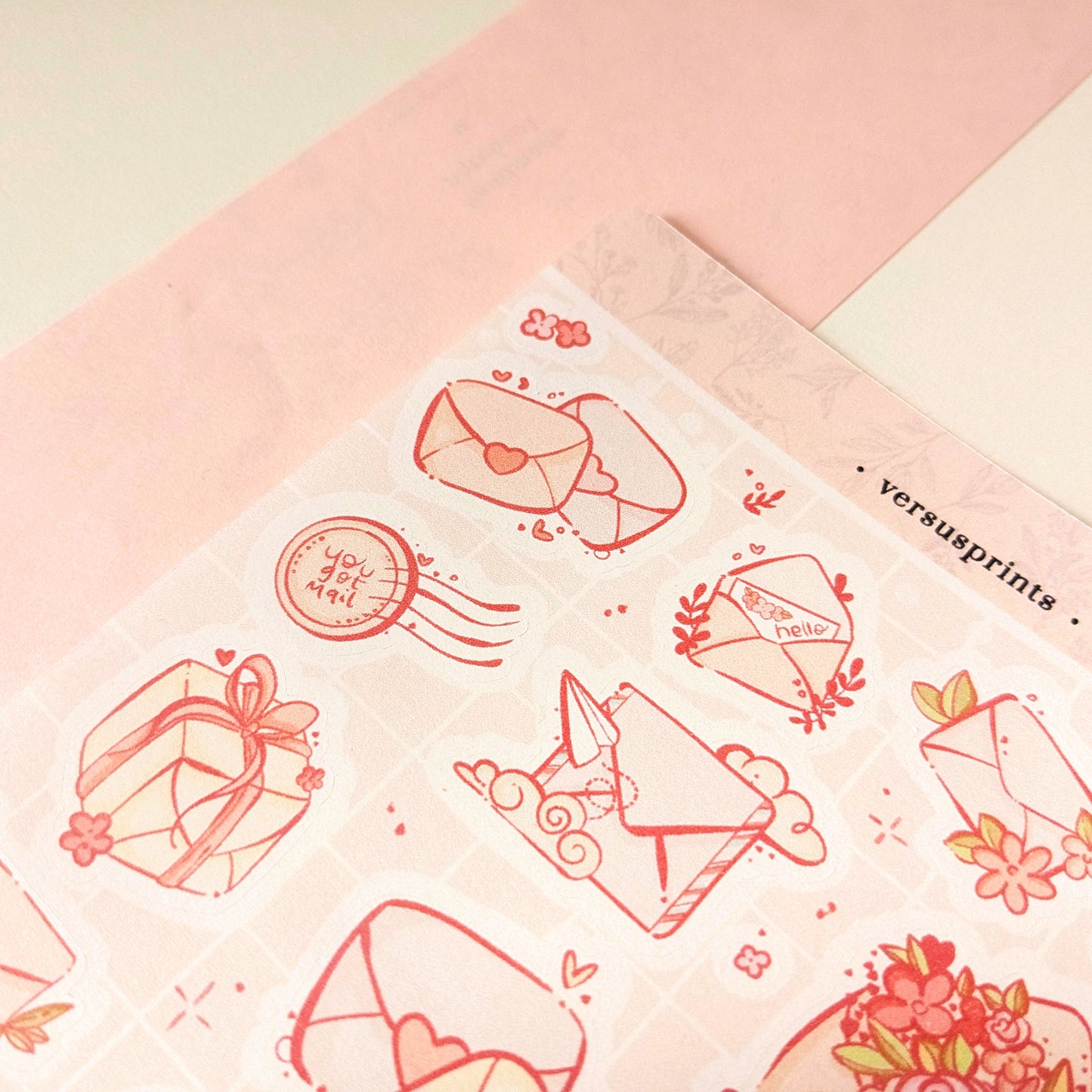Valentine's Day Floral Envelope Sticker Sheet