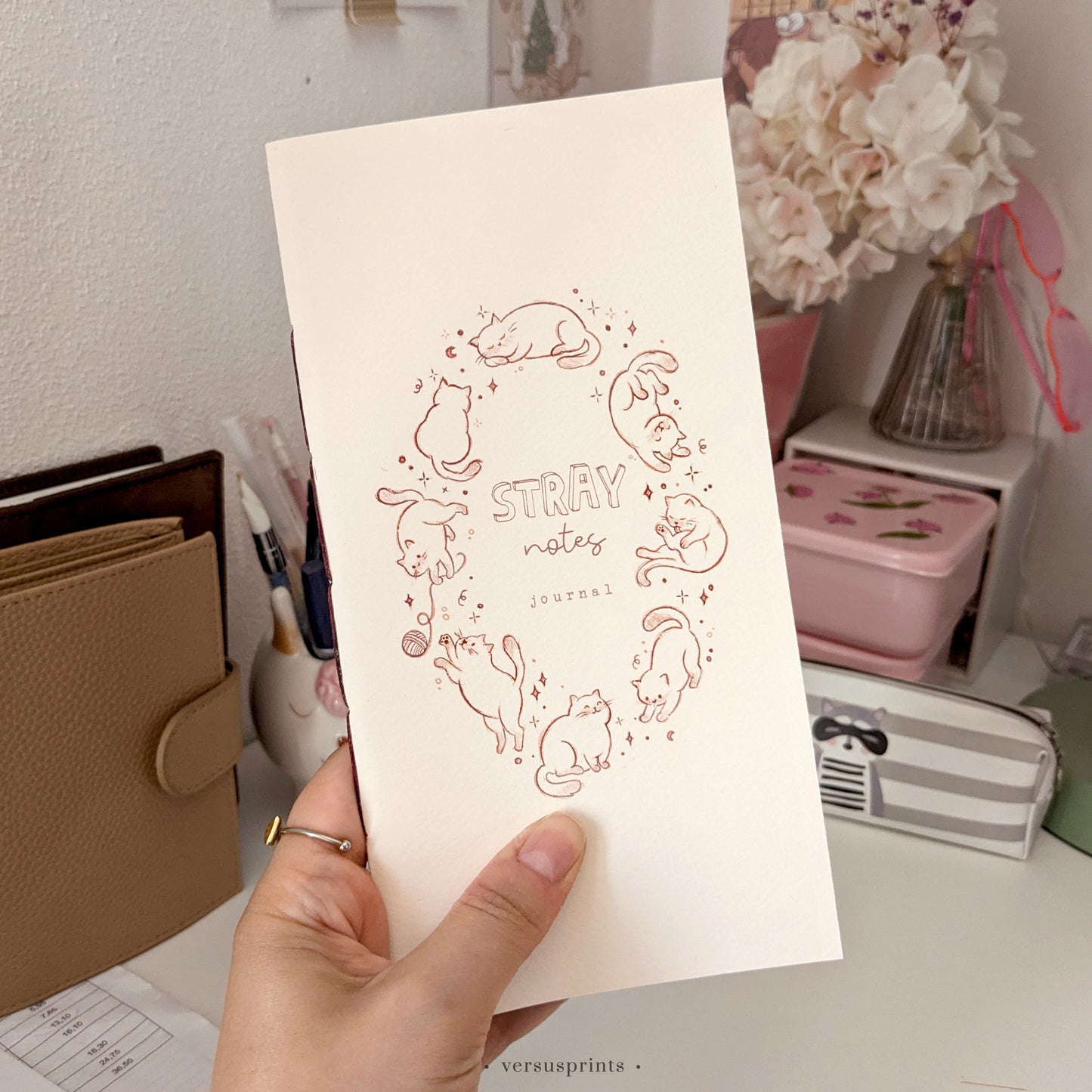 Quaderno Gatti Magici,  Cucito a Mano, Copertina Illustrazione Originale